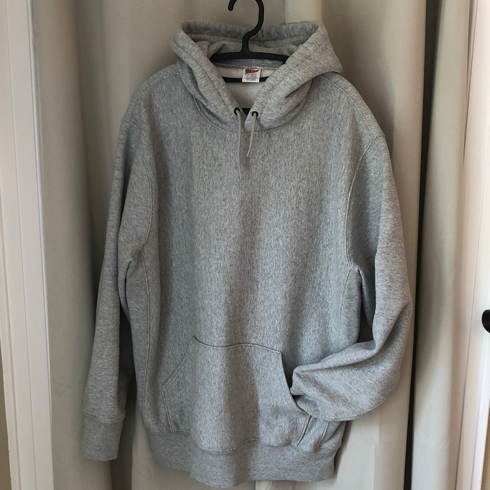 J Crew Men’s Heavyweight Classic Gray Pullover Hoodie Sweater